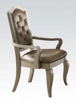 Acme Francesca Arm Chair in Silver/Champagne (Set of 2) 62083 - galleria furniture outlet
