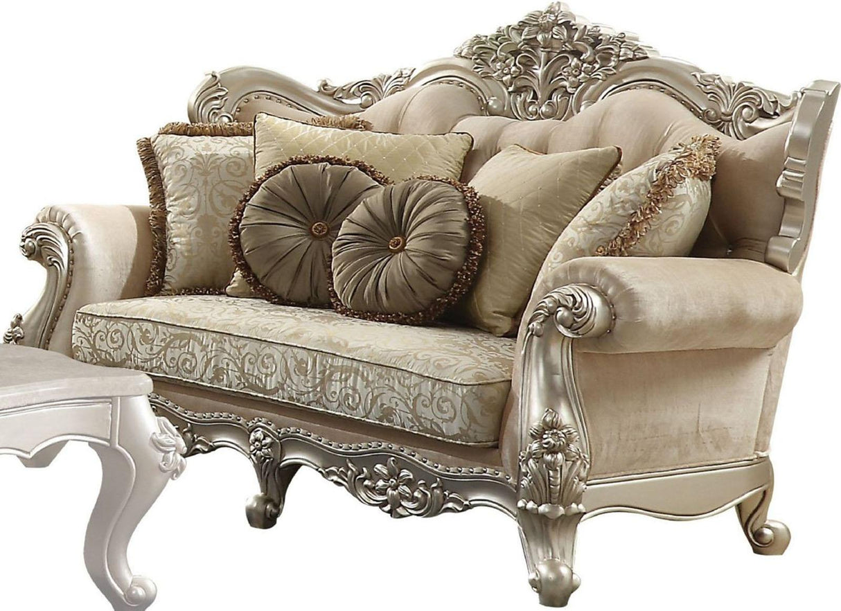 Acme Furniture Bently Loveseat with 5 Pillows in Champagne 50661 - galleria furniture outlet