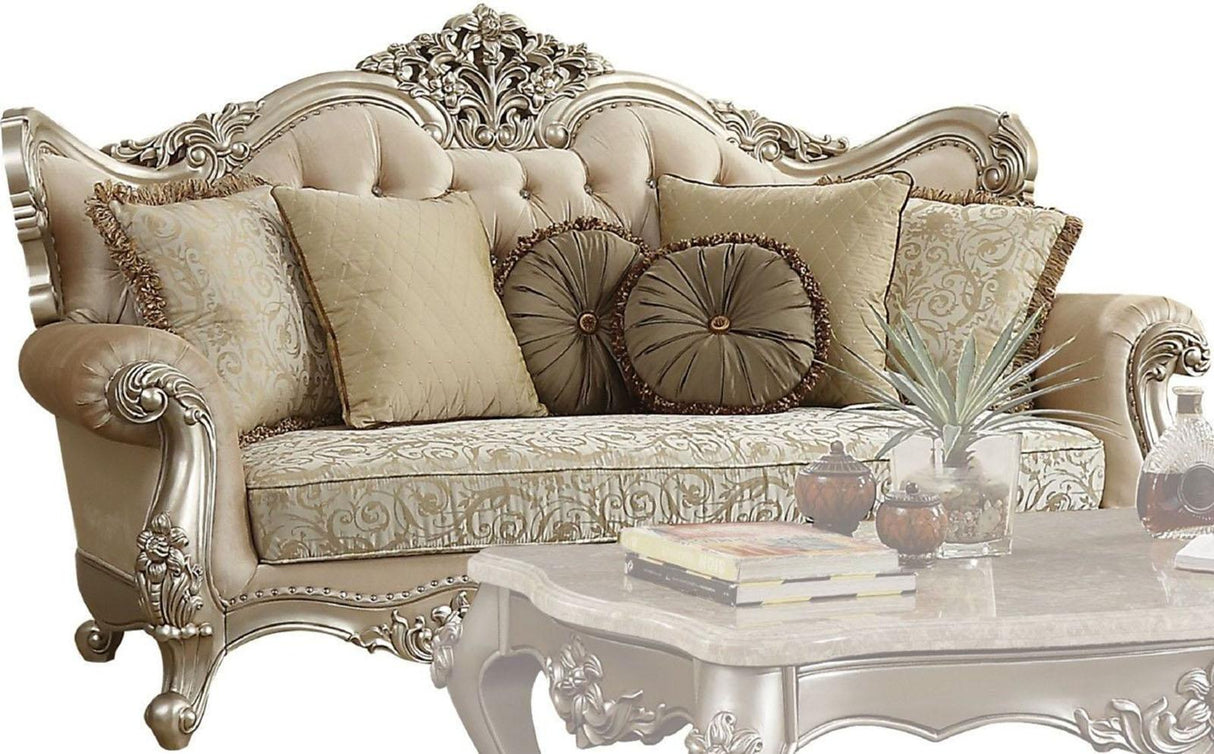 Acme Furniture Bently Sofa with 7 Pillows in Champagne 50660 - galleria furniture outlet