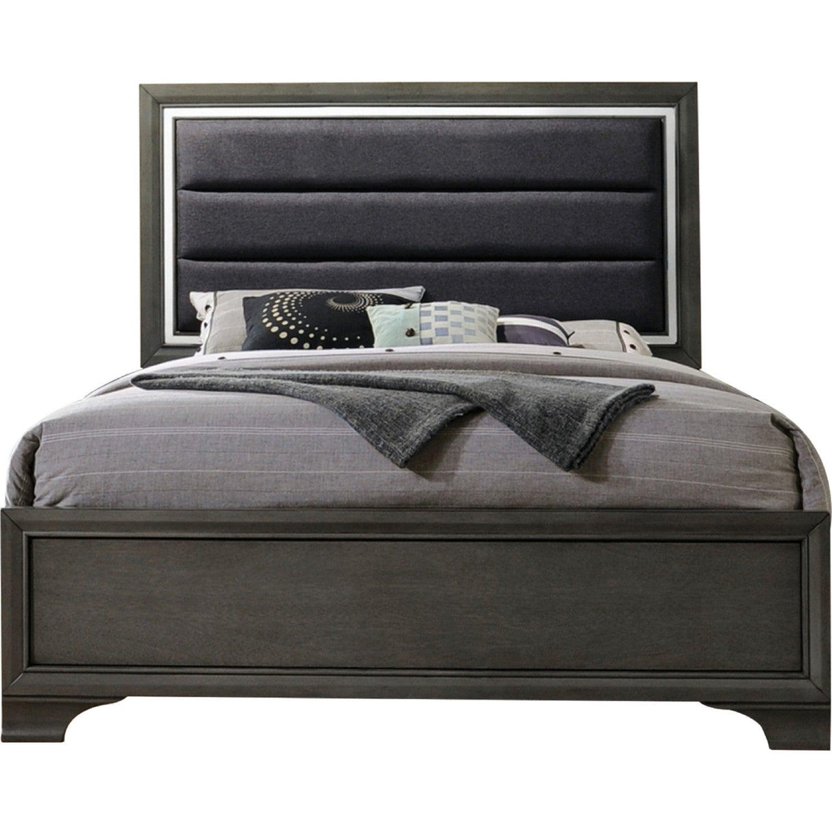 Acme Furniture Carine II King Panel Bed in Gray 26257EK - galleria furniture outlet