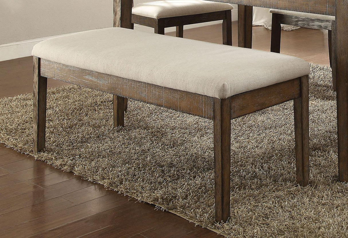 Acme Furniture Claudia Upholstered Bench in Beige and Brown 71718 - galleria furniture outlet