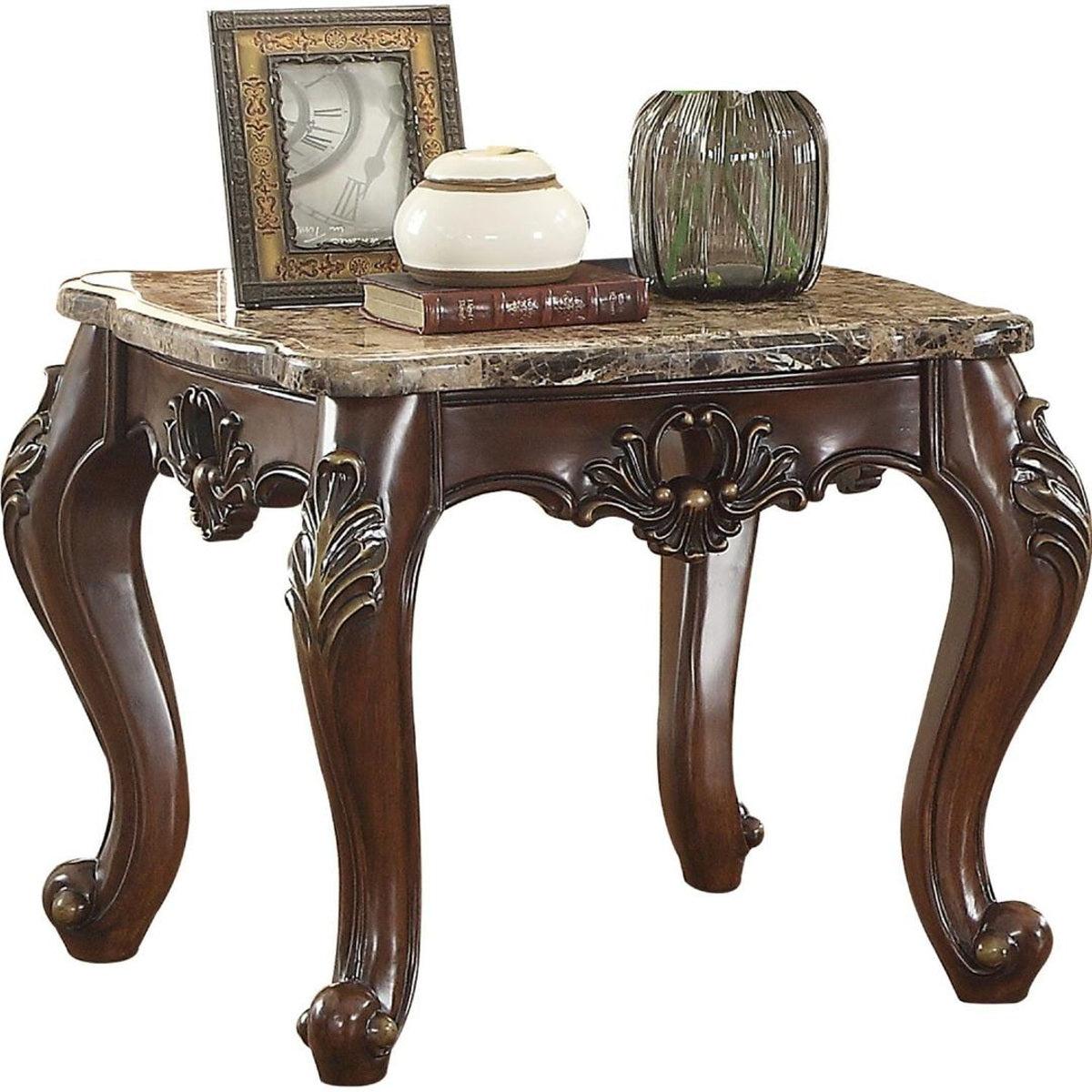 Acme Furniture Devayne End Table in Marble/Dark Walnut 81687 - galleria furniture outlet