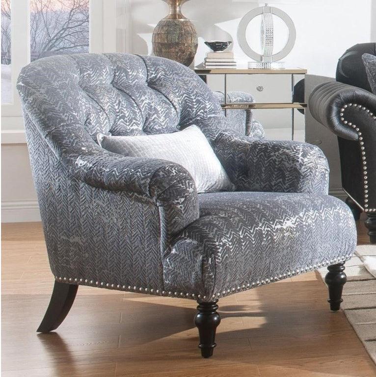 Acme Furniture Gaura Chair in Dark Gray Velvet 53092 - galleria furniture outlet