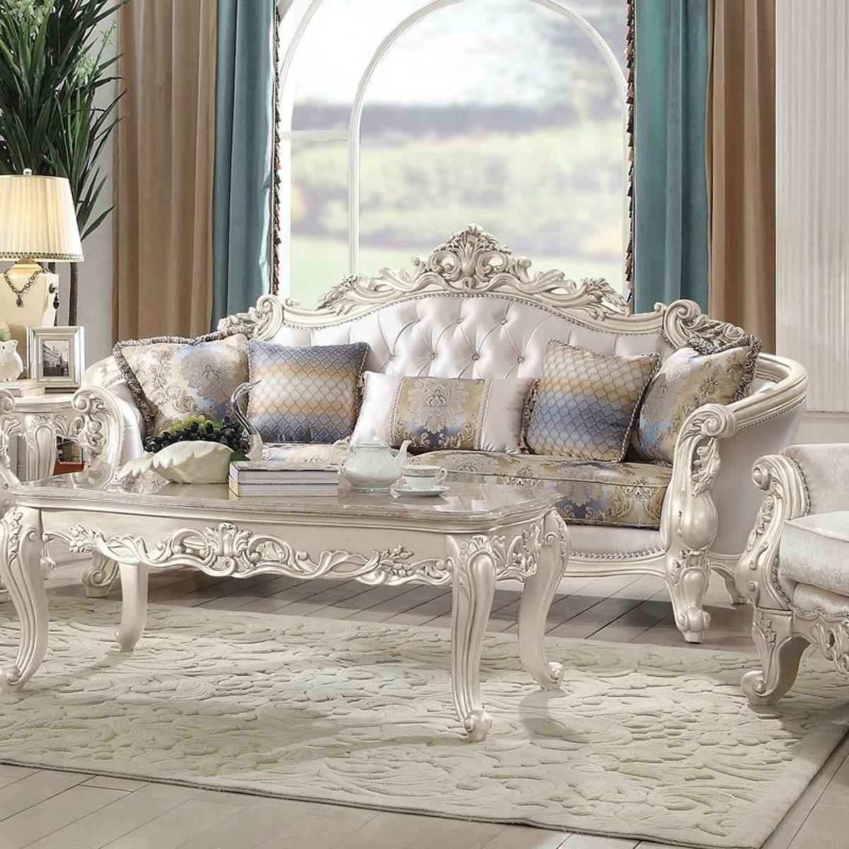 Acme Furniture Gorsedd Sofa in Antique White 52440 - galleria furniture outlet