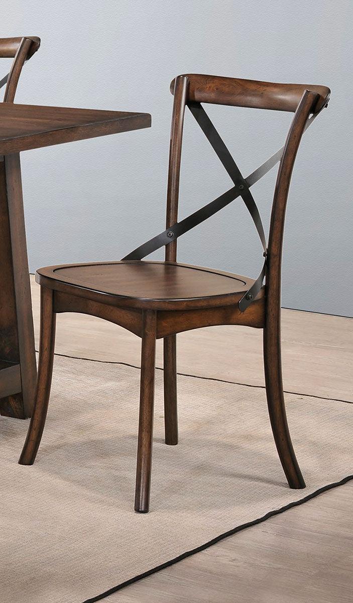 Acme Furniture Kaelyn Side Chair in Dark Oak and Black (Set of 2) 73032 - galleria furniture outlet