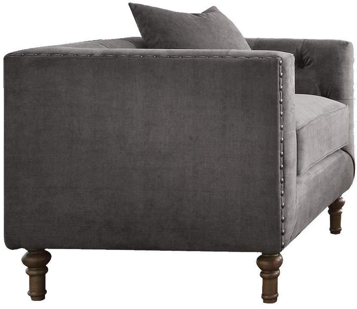 Acme Furniture Sidonia Arm Chair in Gray Velvet 53582 - galleria furniture outlet