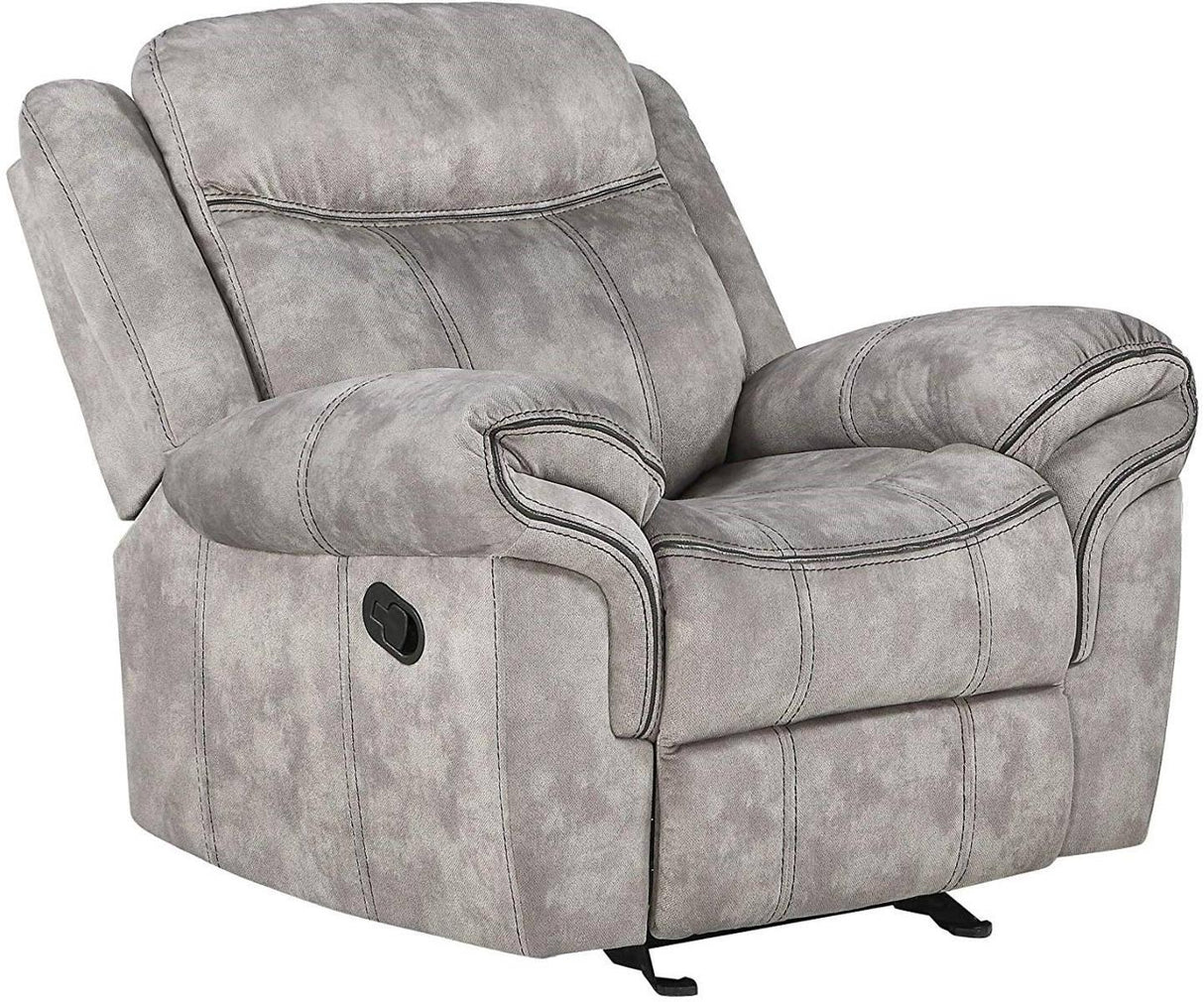 Acme Furniture Zubaida Motion Glider Recliner in 2-Tone Gray Velvet 55027 - galleria furniture outlet