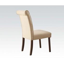 Acme Gasha Side Chair (Set of 2) in Beige/Walnut 72822 - galleria furniture outlet