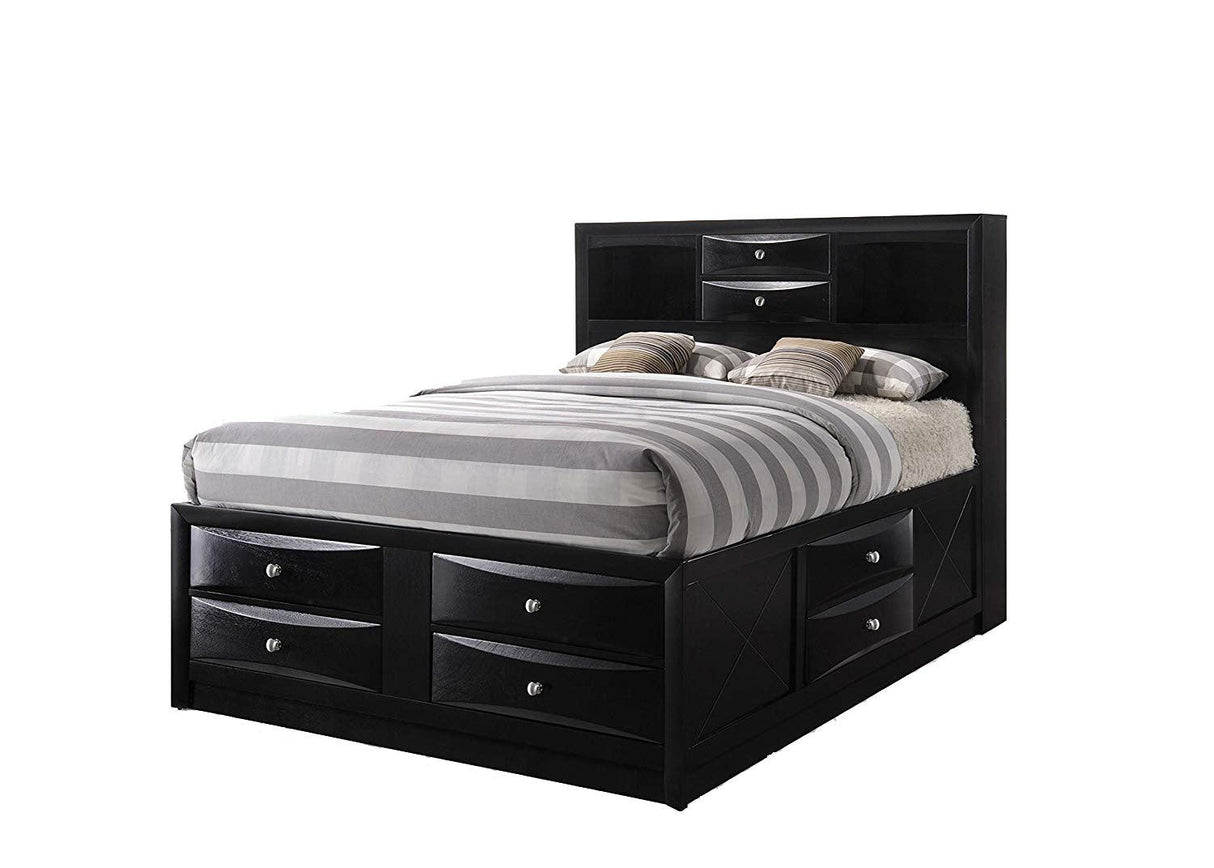 Acme Ireland Full Storage Bed in Black 21620F - galleria furniture outlet