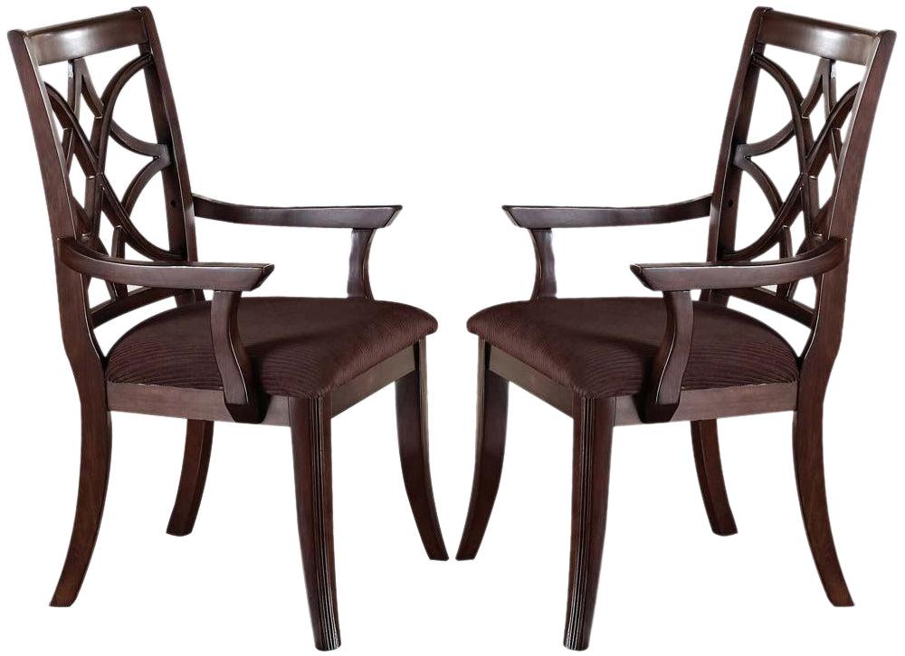 Acme Keenan Dining Arm Chairs (Set of 2) in Dark Walnut 60258 - galleria furniture outlet
