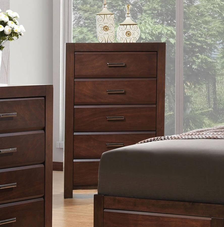 Acme Oberreit 5 Drawer Chest in Walnut 25796 - galleria furniture outlet