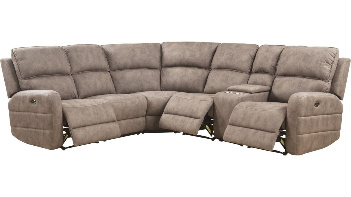 Acme Olwen Power Motion Sectional Sofa in Mocha Nubuck 54590
