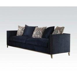 Acme Phaedra Sofa with 5 Pillows in Blue Fabric 52830 - galleria furniture outlet