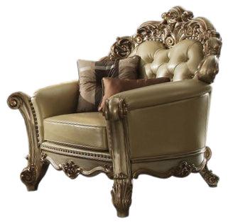 Acme Vendome Chair w/ 2 Pillows in Gold Patina 53002 - galleria furniture outlet