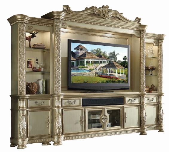 Acme Vendome Entertainment Center in Gold Patina 91310 - galleria furniture outlet