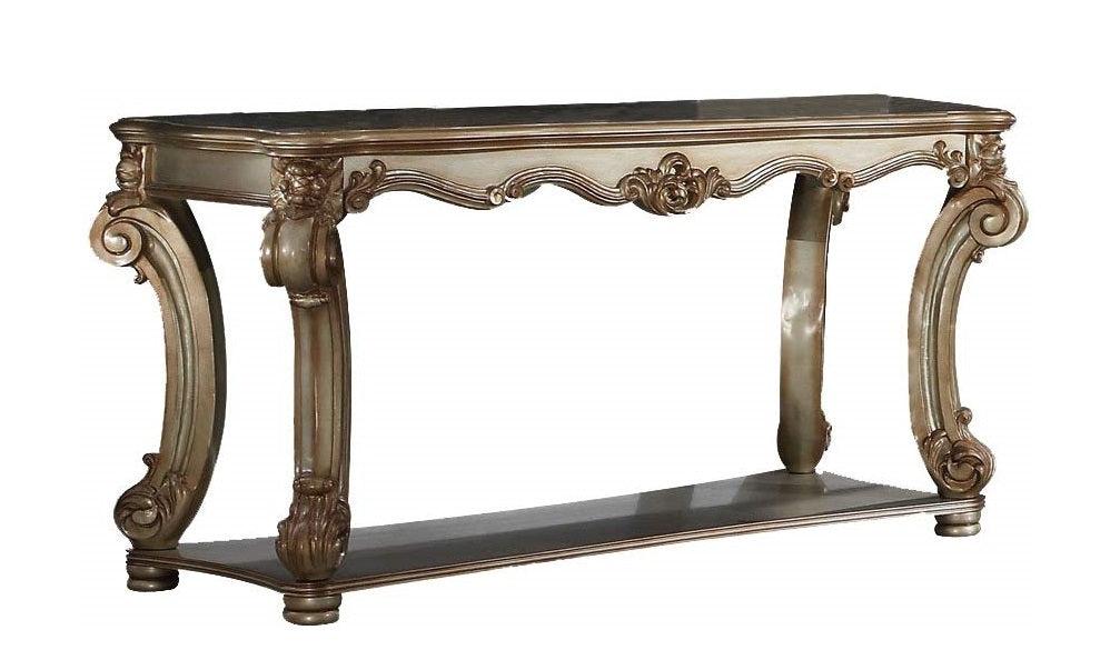 Acme Vendome Sofa Table in Gold Patina 83002 - galleria furniture outlet