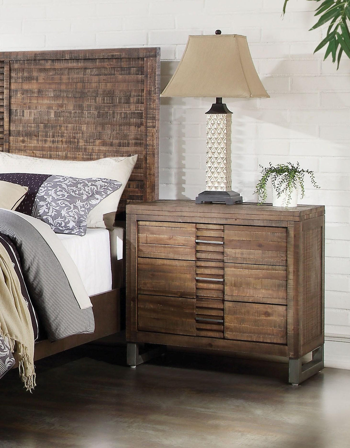 Andria Reclaimed Oak Nightstand - galleria furniture outlet