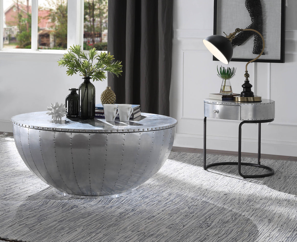 Brancaster Aluminum Coffee Table - galleria furniture outlet
