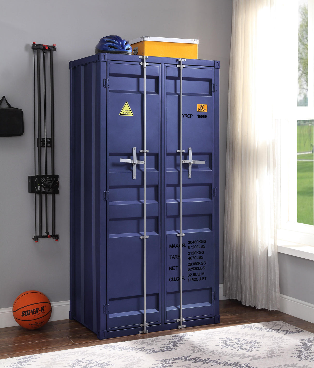Cargo Blue Wardrobe (Double Door) - galleria furniture outlet