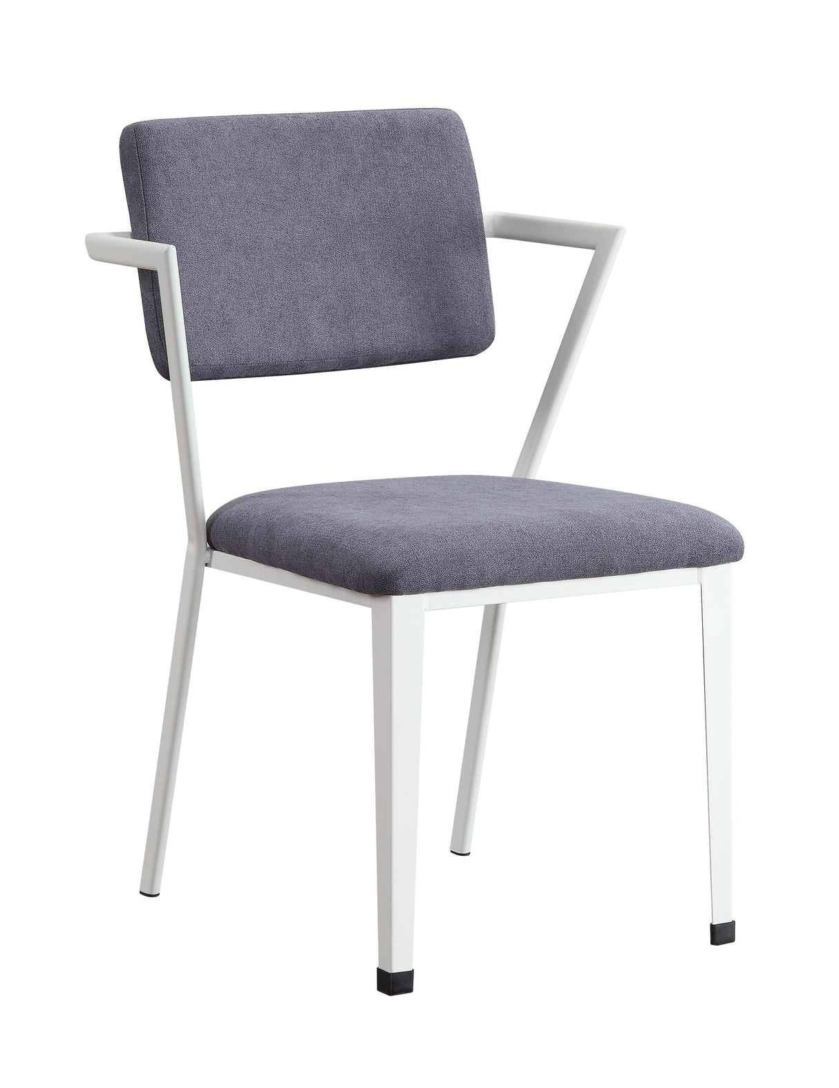Cargo Gray Fabric & White Chair - galleria furniture outlet