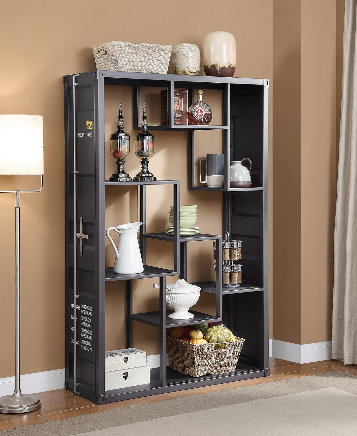 Cargo Gunmetal Shelf Rack / Book Shelf - galleria furniture outlet
