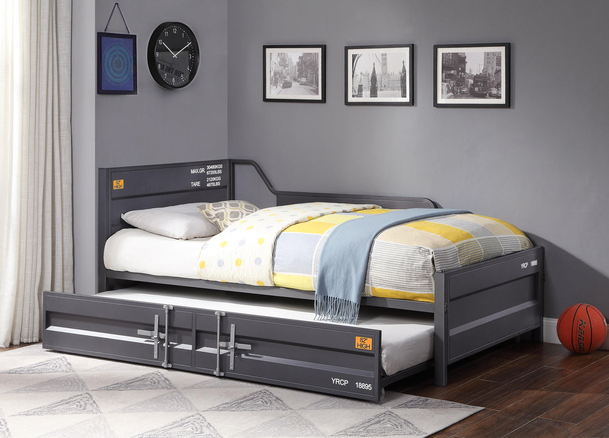 Cargo Gunmetal Daybed & Trundle (Twin Size) - galleria furniture outlet
