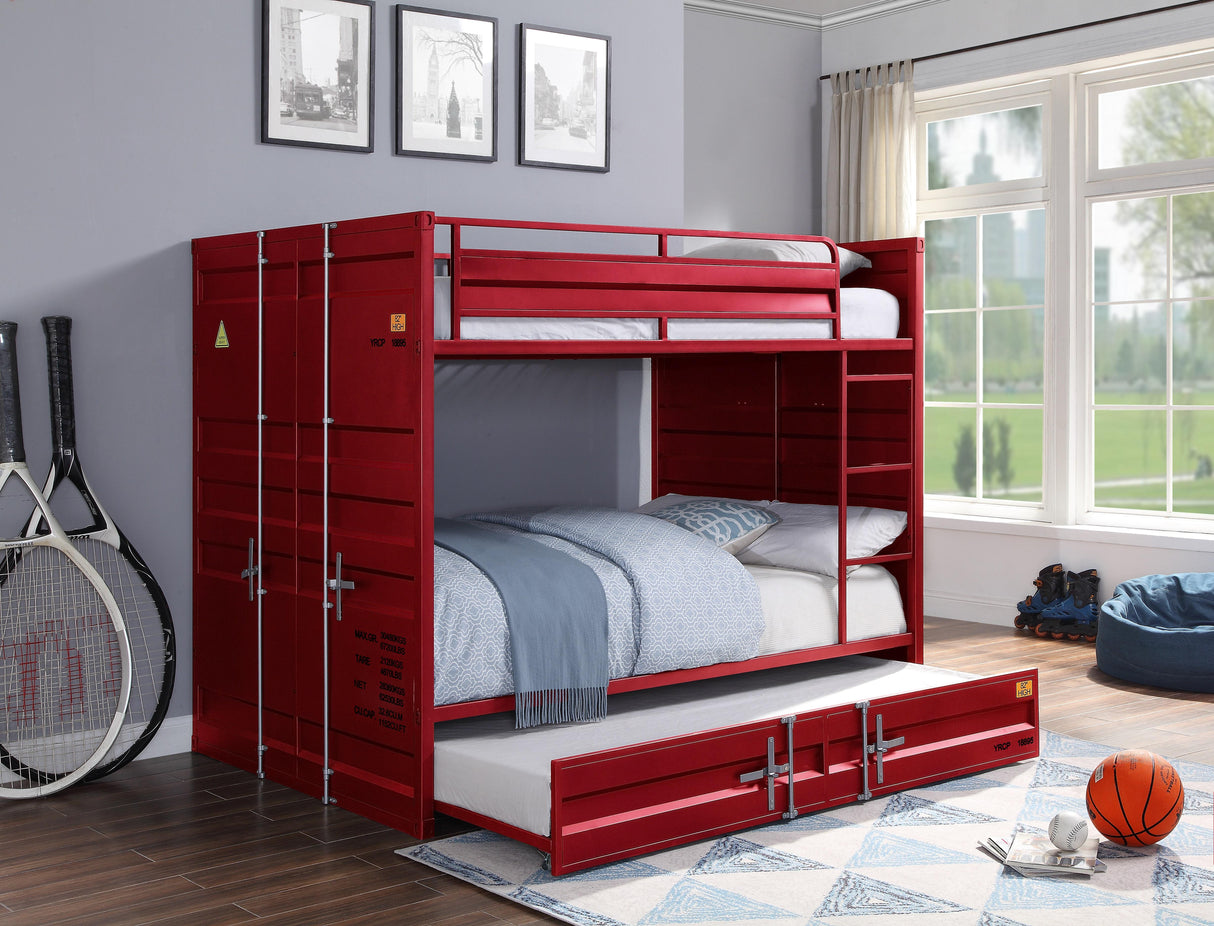Cargo Red Bunk Bed (Full/Full) - galleria furniture outlet