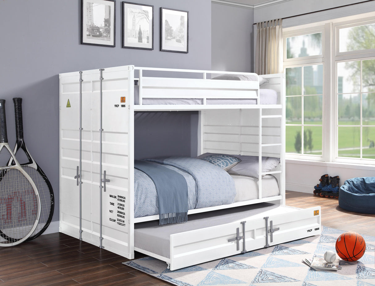 Cargo White Bunk Bed (Full/Full) - galleria furniture outlet