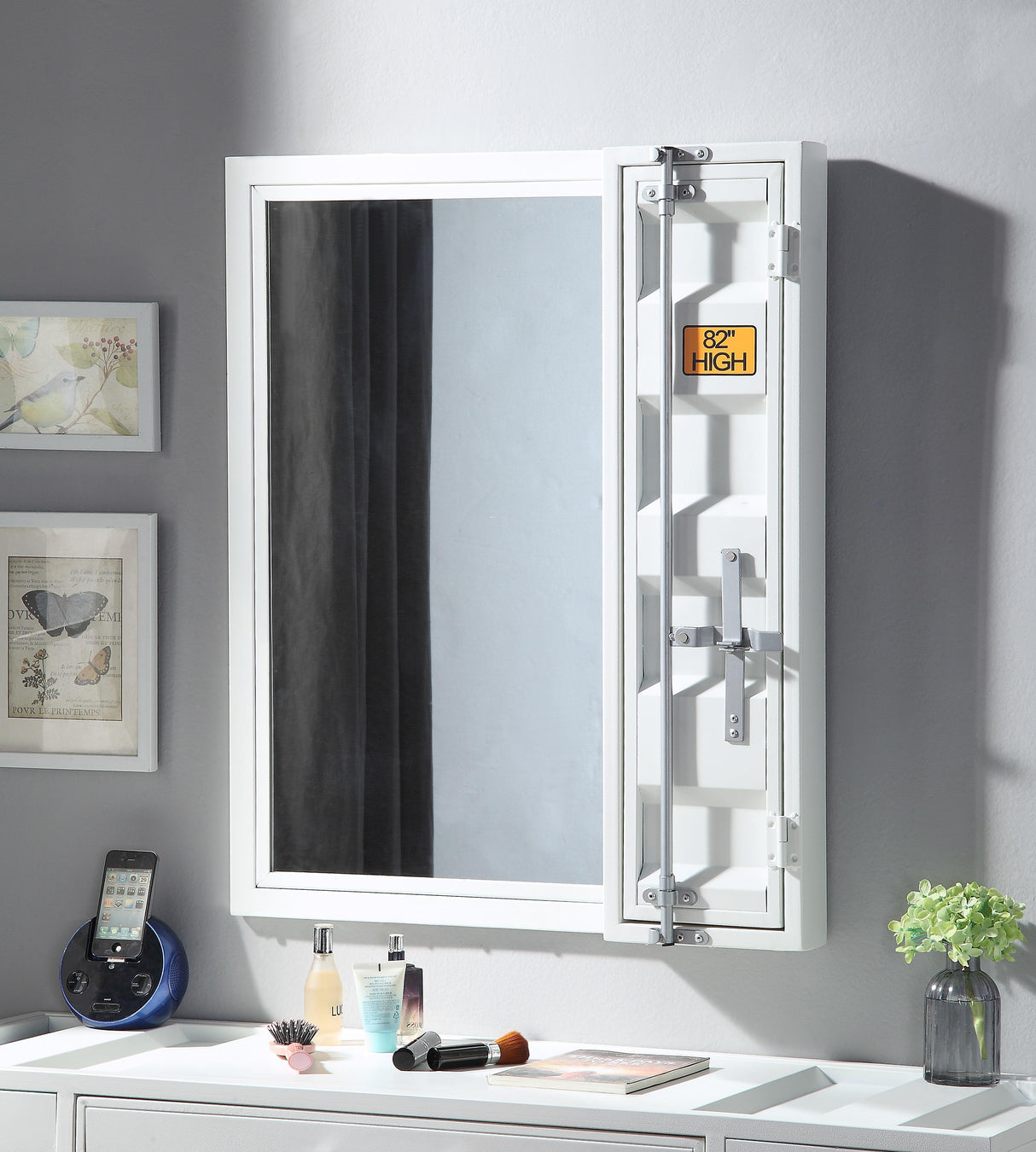Cargo White Vanity Mirror - galleria furniture outlet