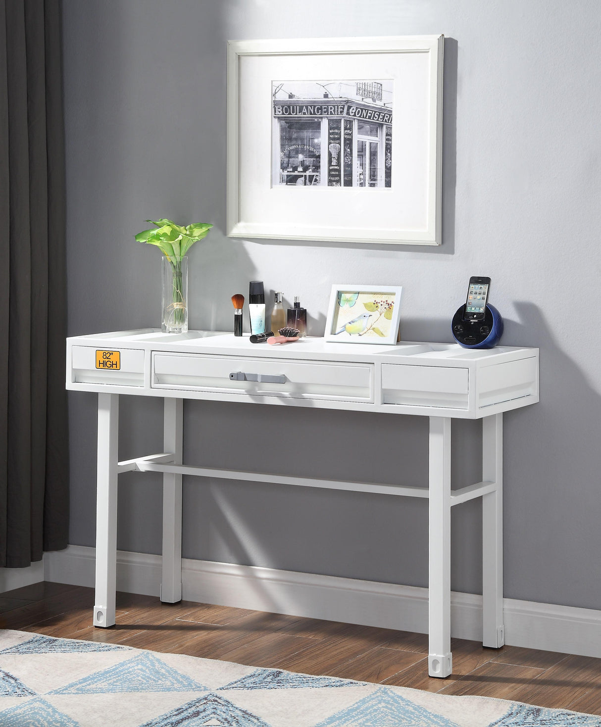 Cargo White Vanity Desk - galleria furniture outlet