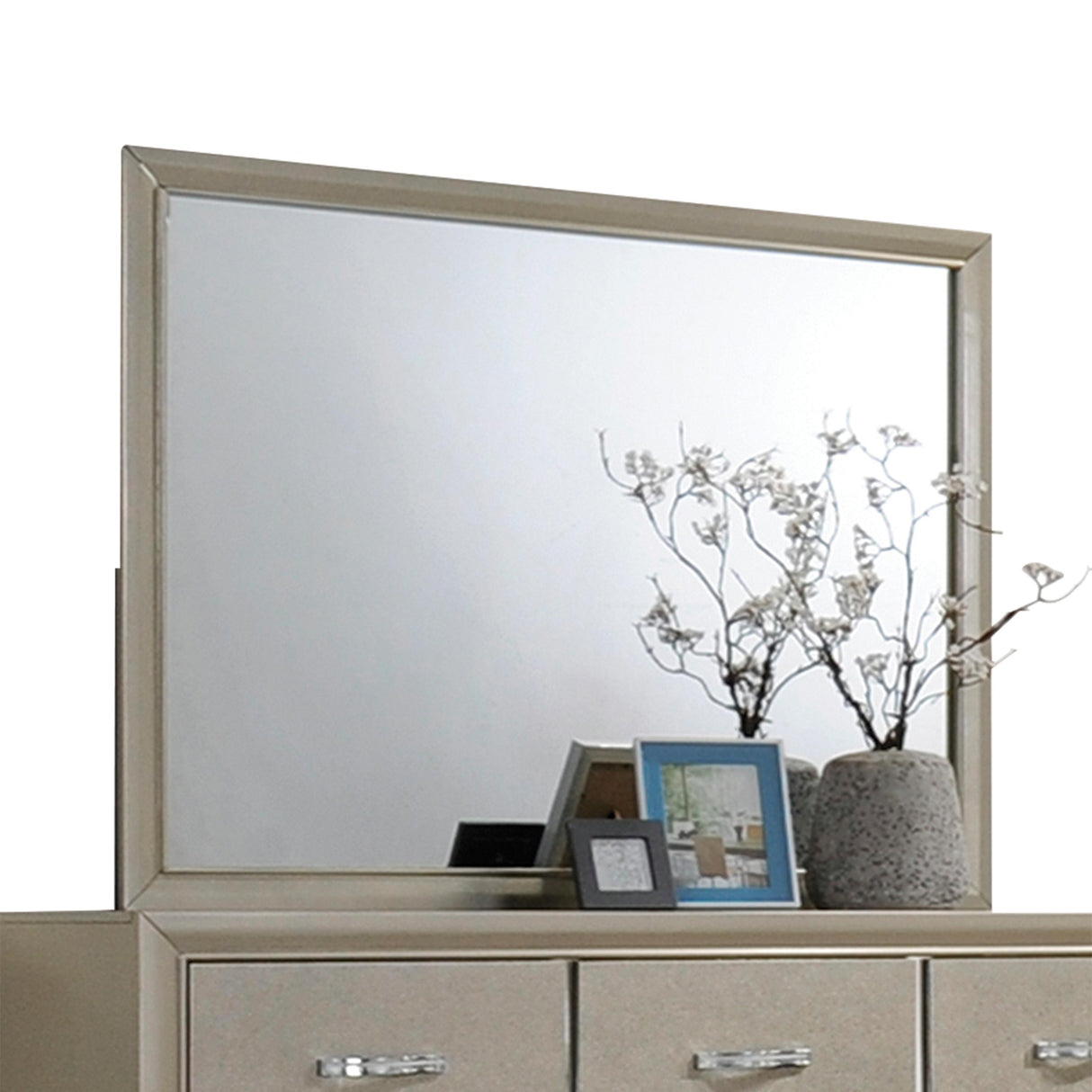 Carine Champagne Mirror - galleria furniture outlet