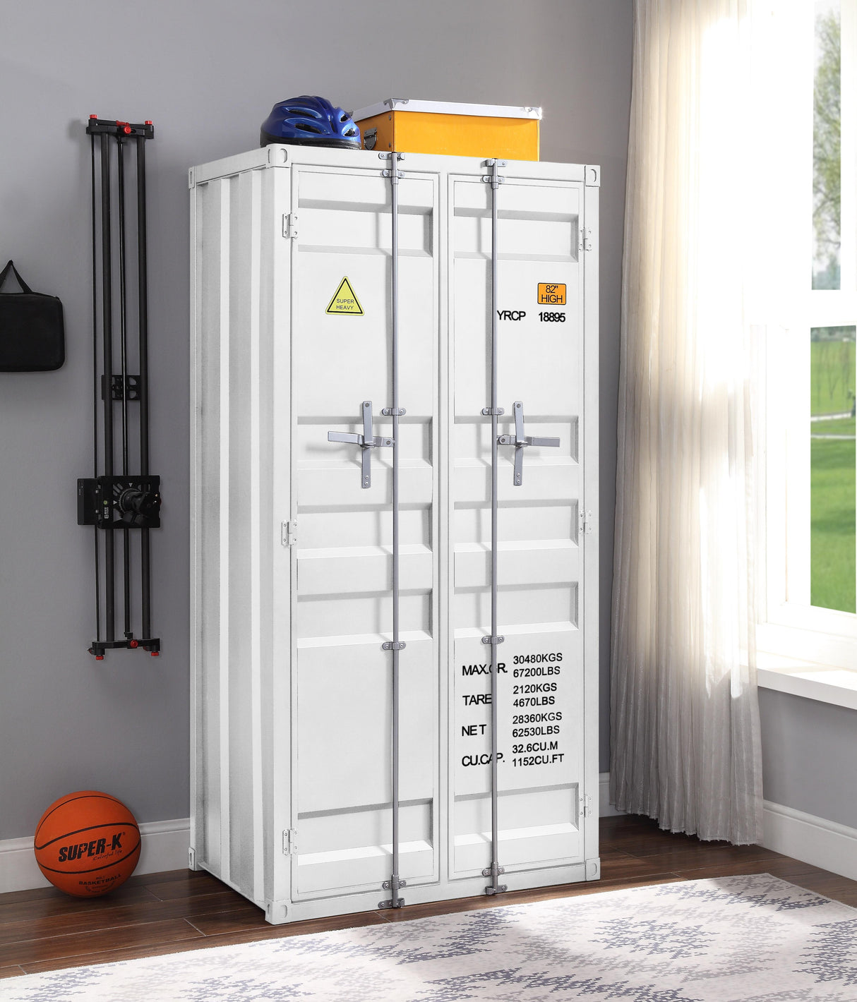 Cargo White Wardrobe (Double Door) - galleria furniture outlet