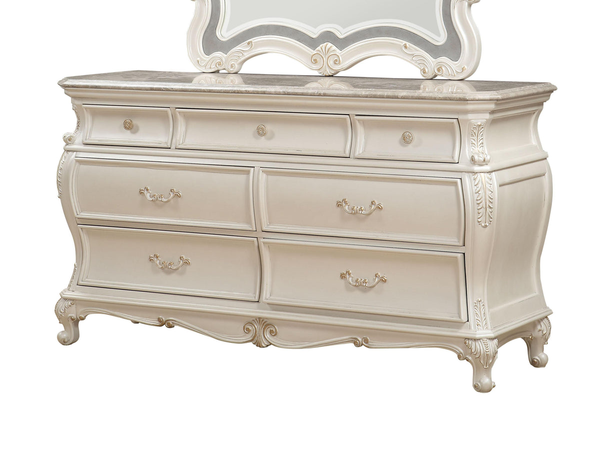 Chantelle Pearl White Dresser - galleria furniture outlet