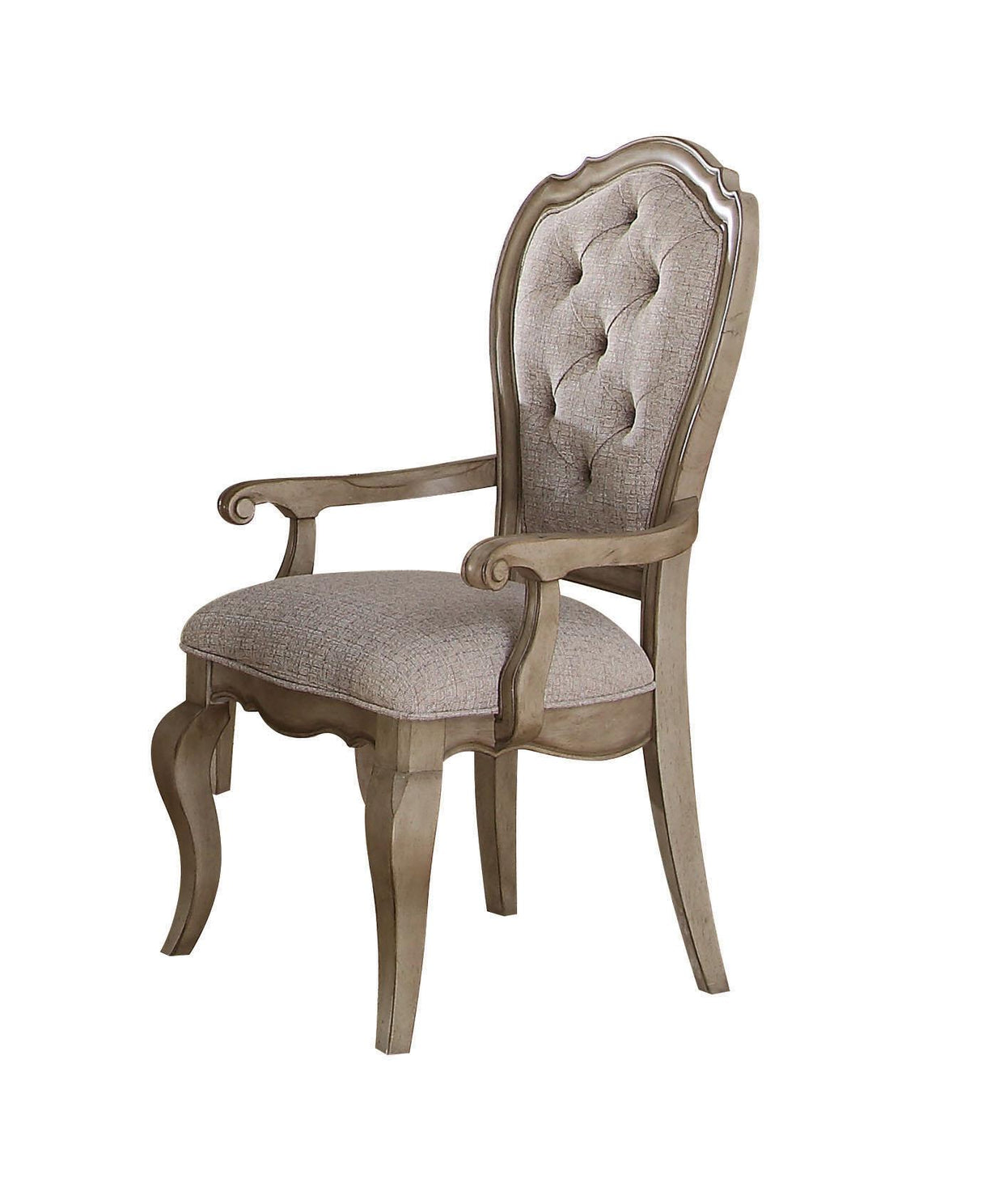 Chelmsford Beige Fabric & Antique Taupe Arm Chair - galleria furniture outlet