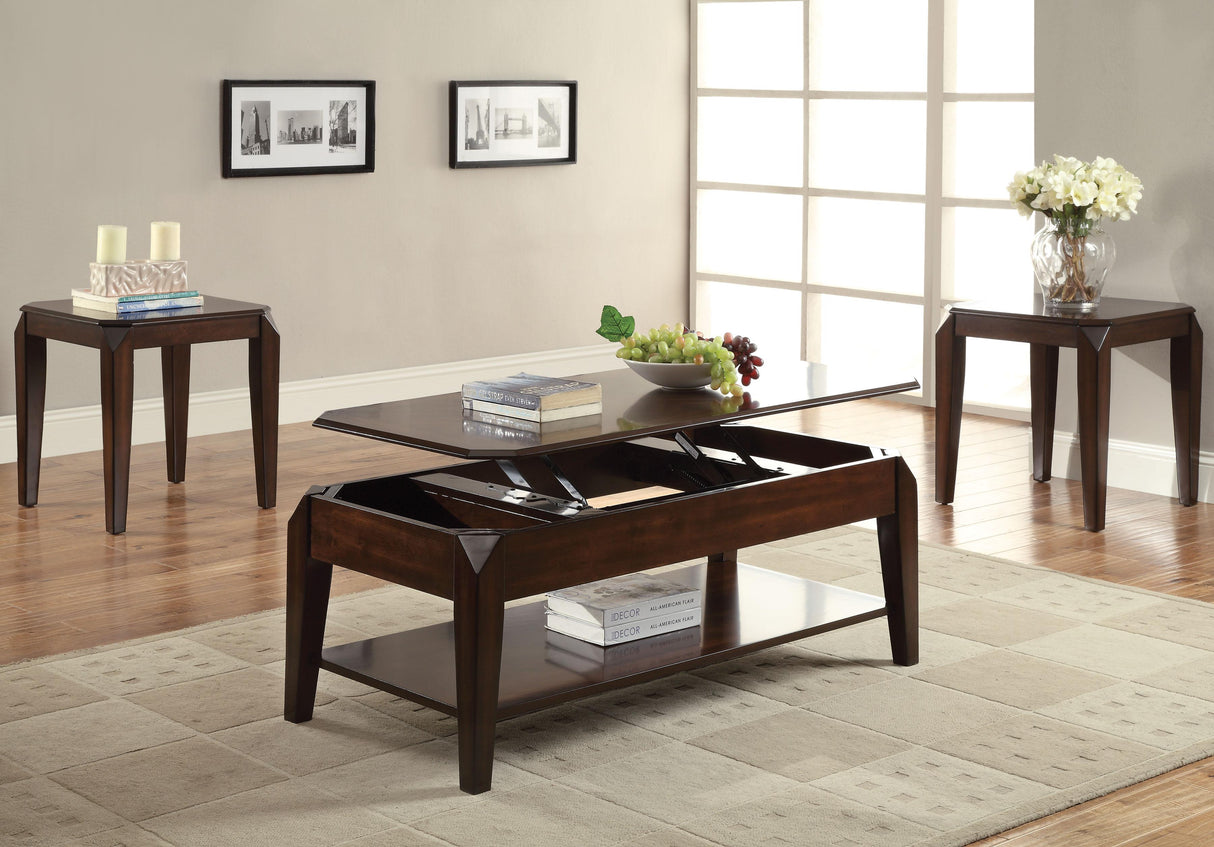 Docila Walnut Coffee Table - galleria furniture outlet