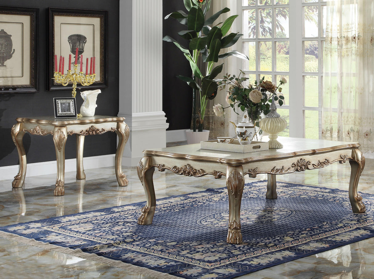 Dresden Gold Patina & Bone Coffee Table - galleria furniture outlet