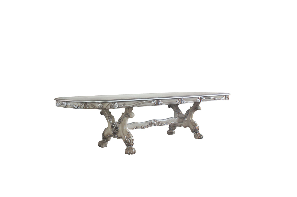 Dresden Vintage Bone White Dining Table (108"L) - galleria furniture outlet