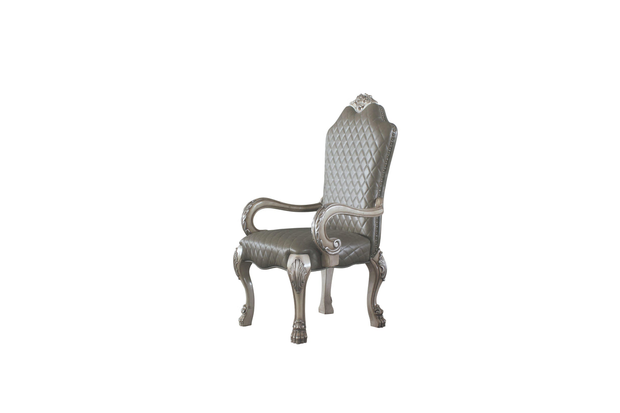 Dresden Vintage Bone White & PU Arm Chair - galleria furniture outlet