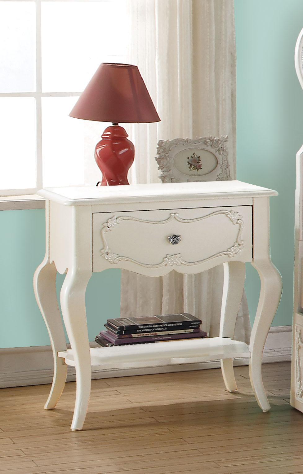 Edalene Pearl White Nightstand - galleria furniture outlet