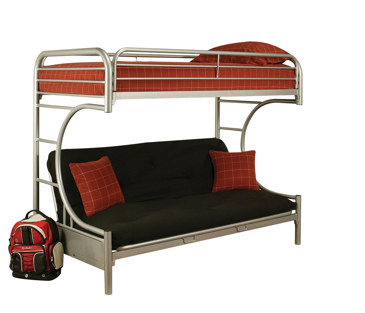 Eclipse Silver Bunk Bed (Twin XL/Queen/Futon) - galleria furniture outlet
