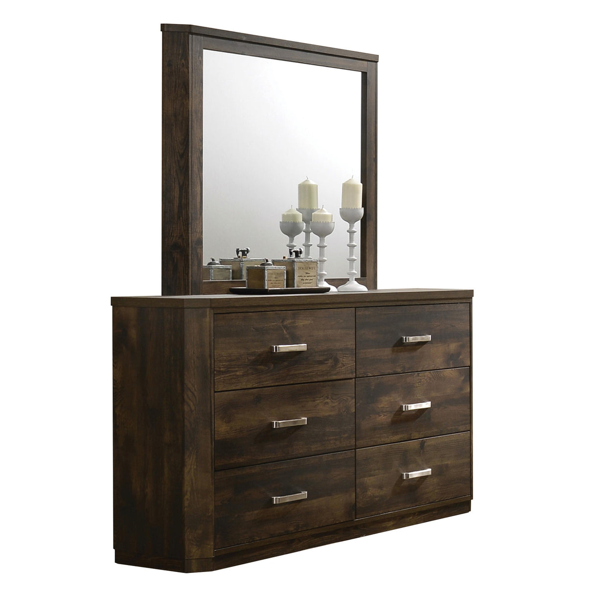 Elettra Rustic Walnut Mirror - galleria furniture outlet