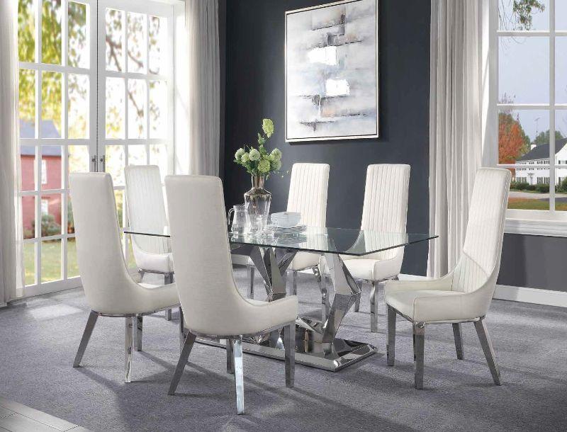 Gianna Clear Glass & Stainless Steel Dining Room Set - galleria furniture outlet