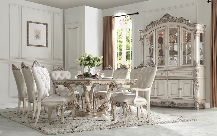Gorsedd Antique White Dining Table - galleria furniture outlet