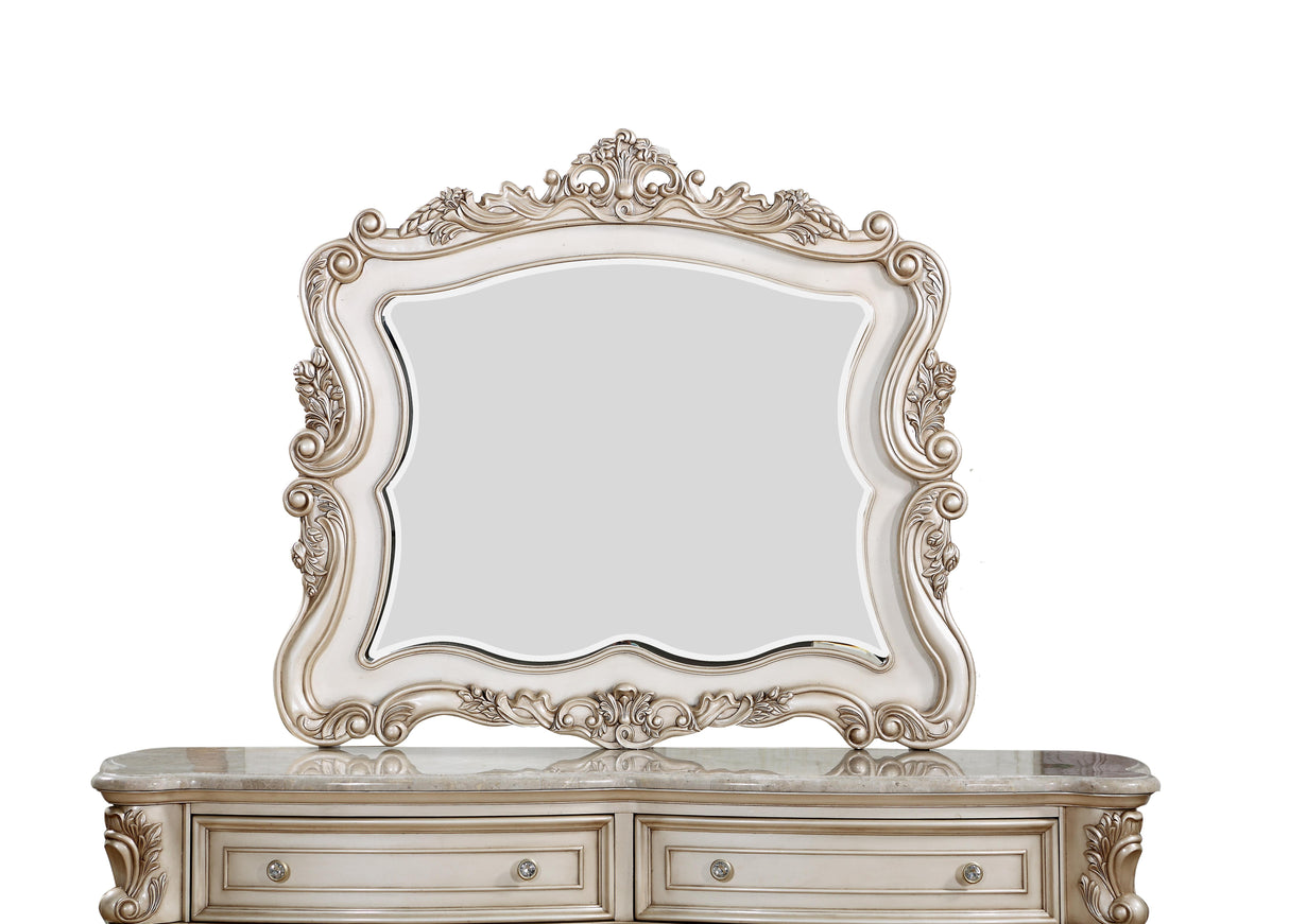 Gorsedd Antique White Mirror - galleria furniture outlet