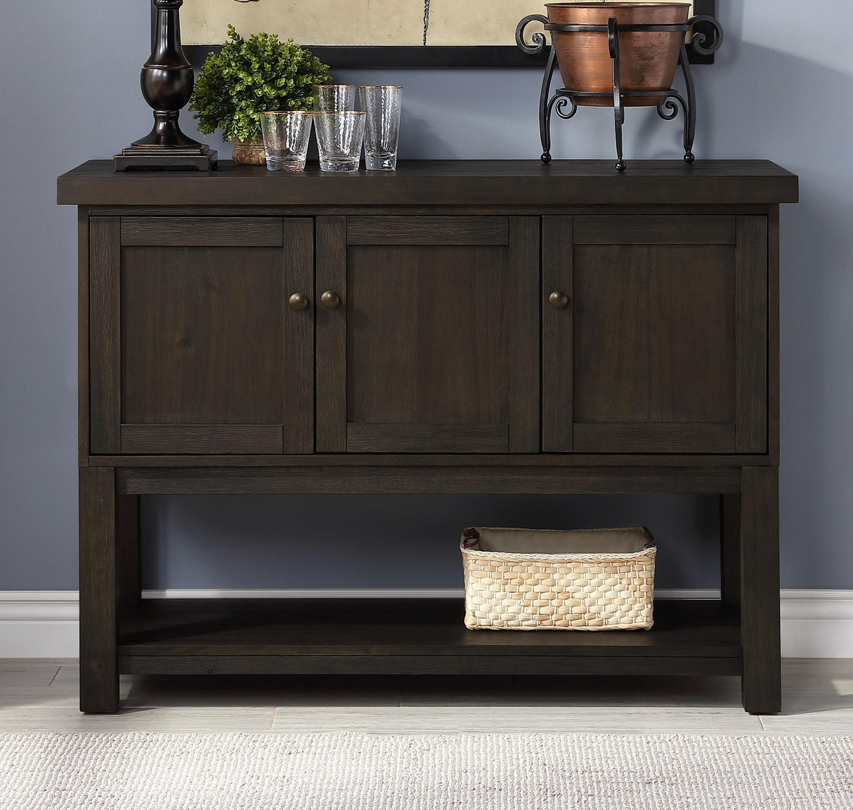 Haddie Distressed Walnut Server - galleria furniture outlet