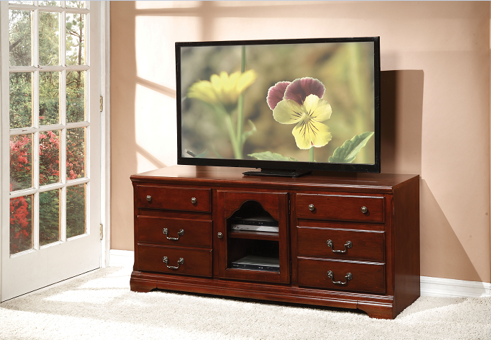 Hercules Cherry TV Stand - galleria furniture outlet