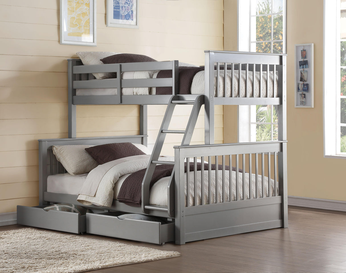 Haley II Gray Bunk Bed (Twin/Full) - galleria furniture outlet