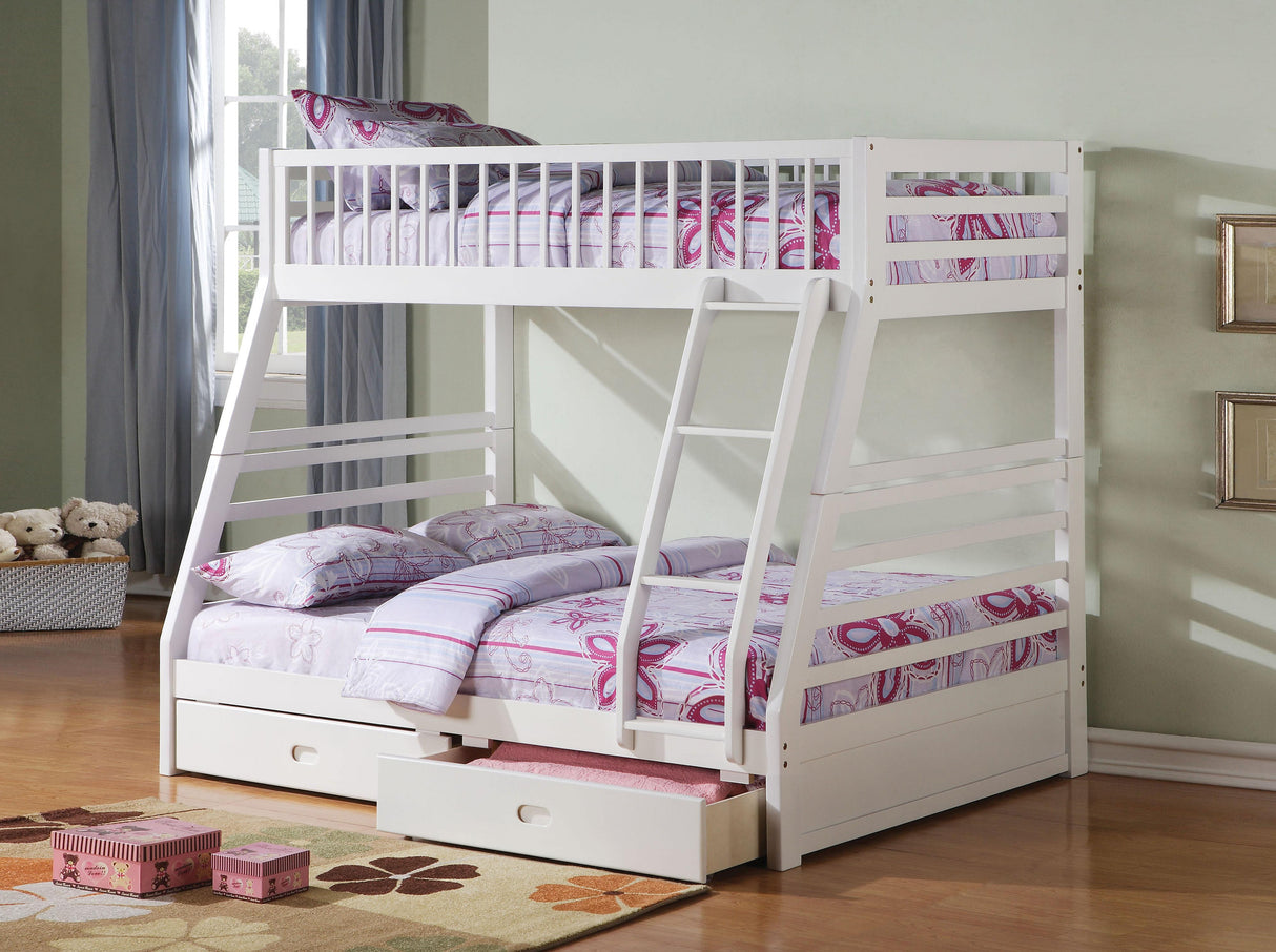 Jason White Bunk Bed (Twin/Full) - galleria furniture outlet