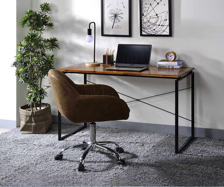 Jurgen Oak & Black Desk - galleria furniture outlet