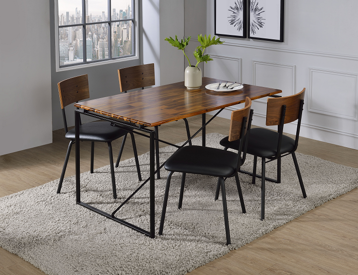 Jurgen Oak & Black Dining Table - galleria furniture outlet